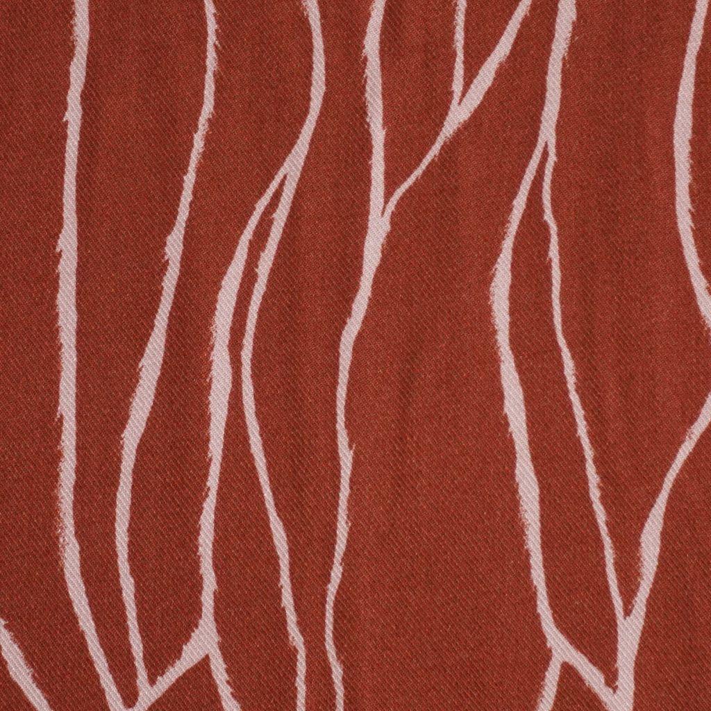 Viskose Twill Druck abstrakte Blätter rostrot